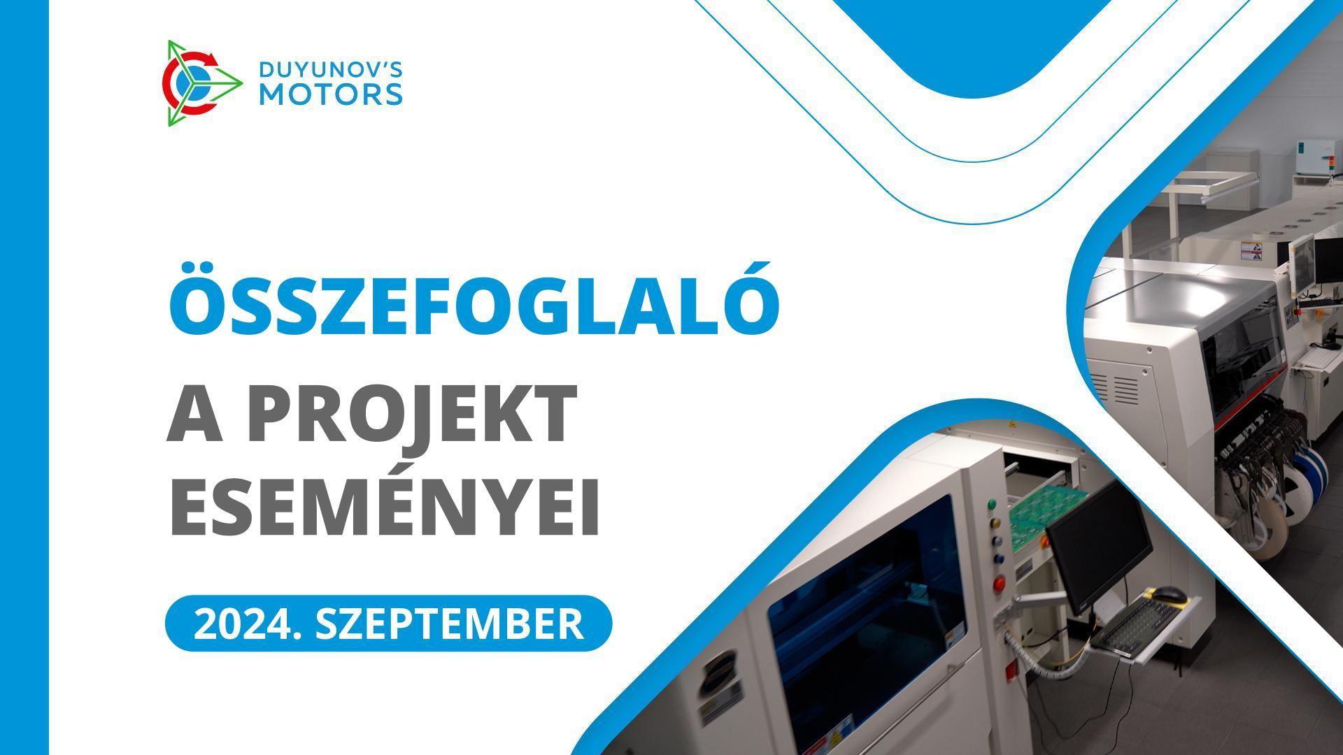 A projekt kulcsfontosságú eseményei szeptemberben