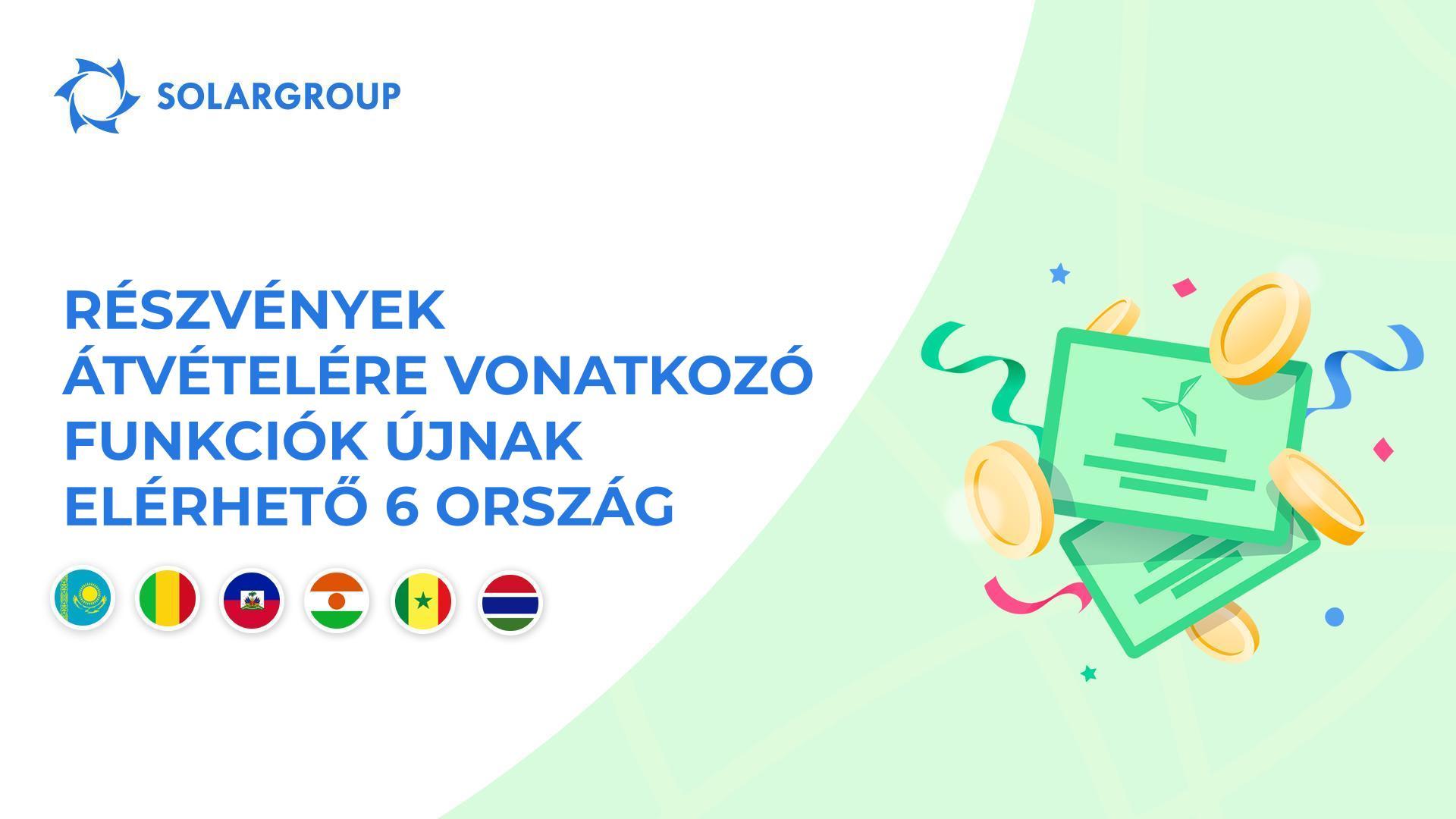 Megnyitjuk a funkciót Kazahsztánban, Maliban, Haitin, Nigerben, Szenegálban és Gambiában