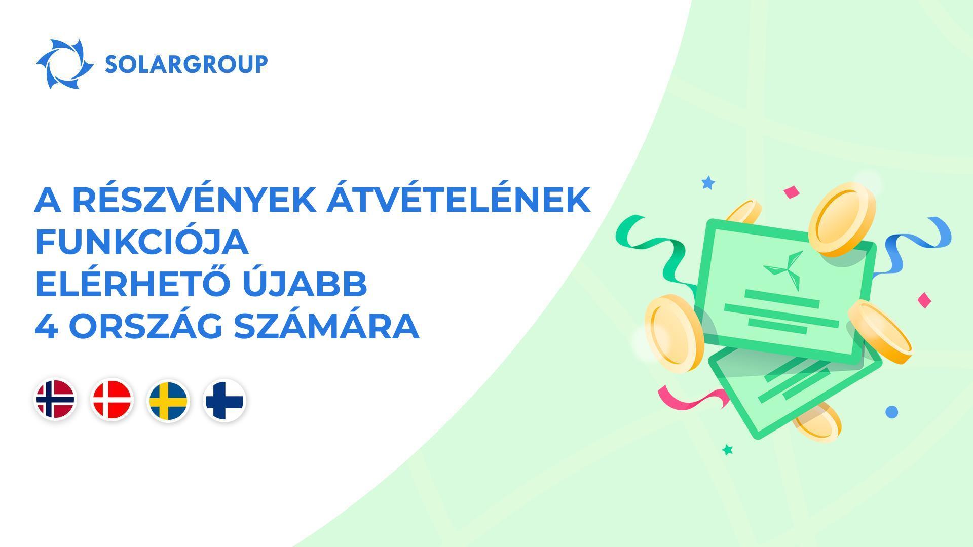 Megnyitjuk a funkcionalitást az alábbi országokban: Norvégia, Dánia, Svédország, Finnország