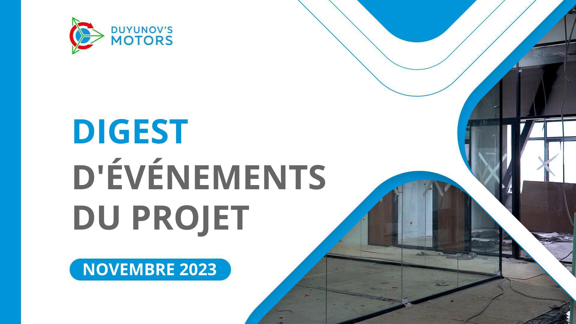 Événements clés du projet en novembre 2023