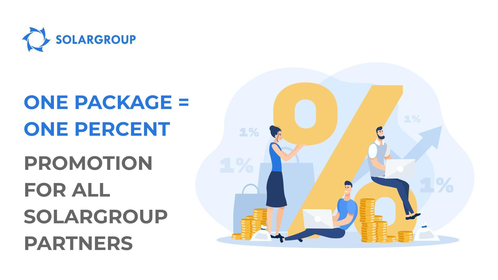 "1 package = 1 percent": new promotion for all SOLARGROUP partners
