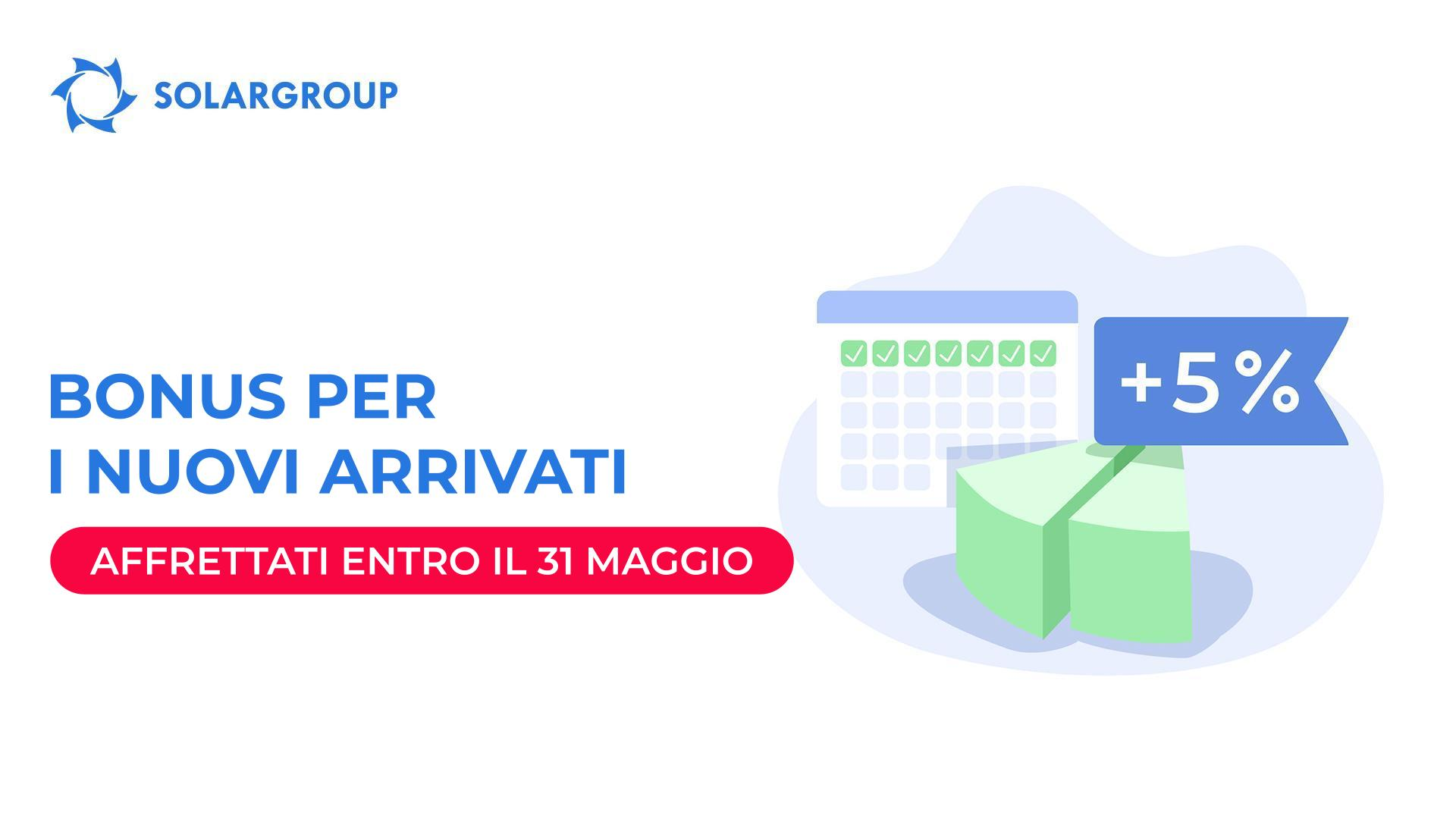 Affrettati a investire per la prima volta nel progetto e ricevi il 5% di quote di investimento bonus
