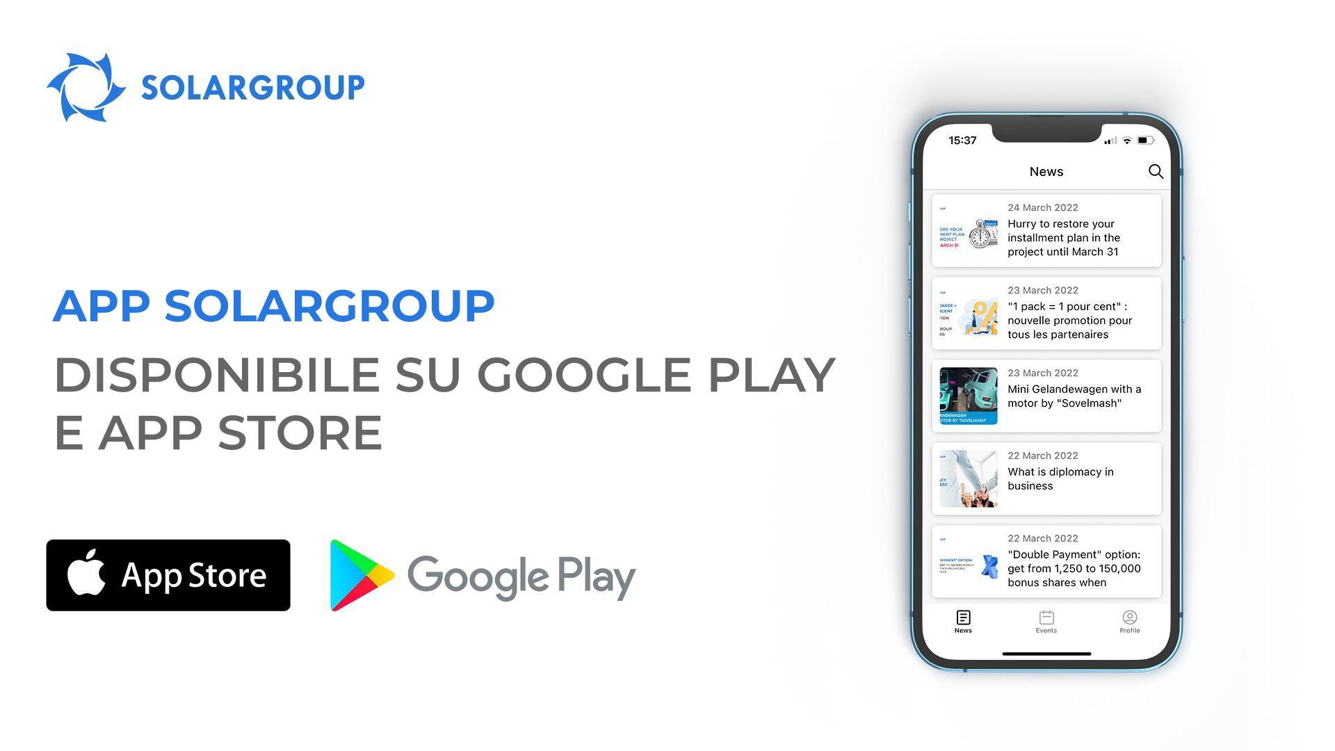 Un nuovo livello di sviluppo per la piattaforma IT SOLARGROUP: l'applicazione mobile è disponibile su Google Play e App Store