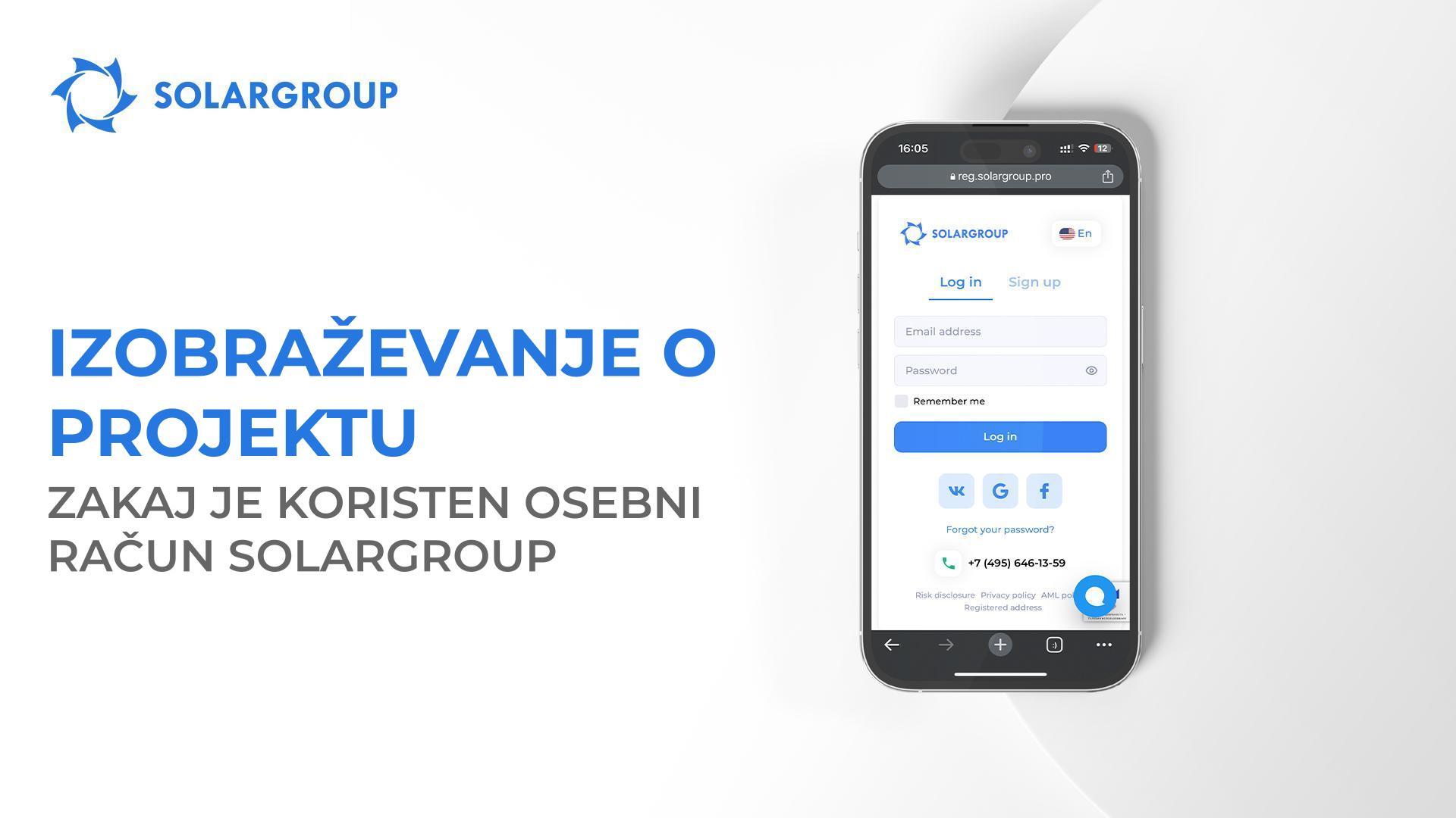 Izobraževanje o projektu: zakaj je koristen osebni račun SOLARGROUP