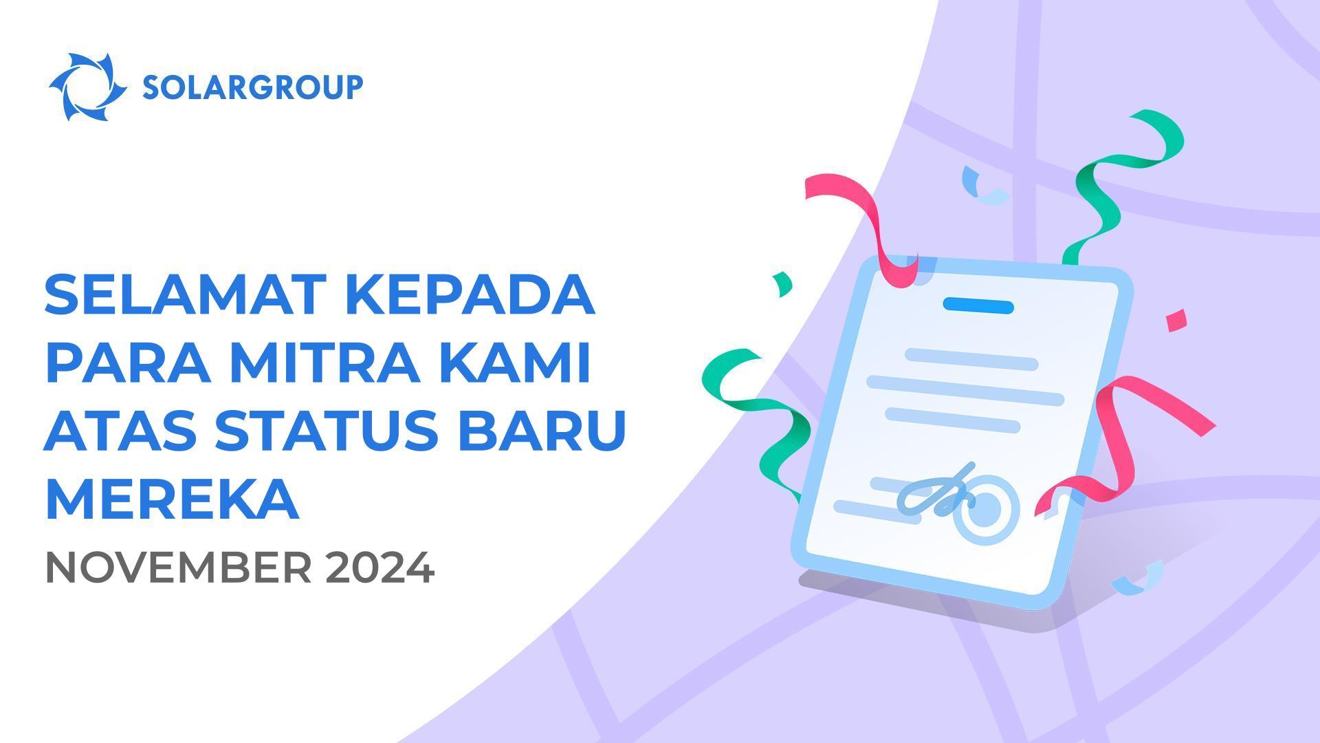 Menyambut para mitra kami ke status baru mereka!